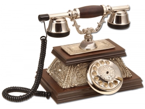 Yalı Gümüş Varaklı Klasik Ahşap Telefon Anna Bell